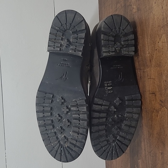 Guiseppe Zanotti Studded Brown Suede Multi Buckle Combat Boots Women's sz 40/9US - Picture 11 of 11